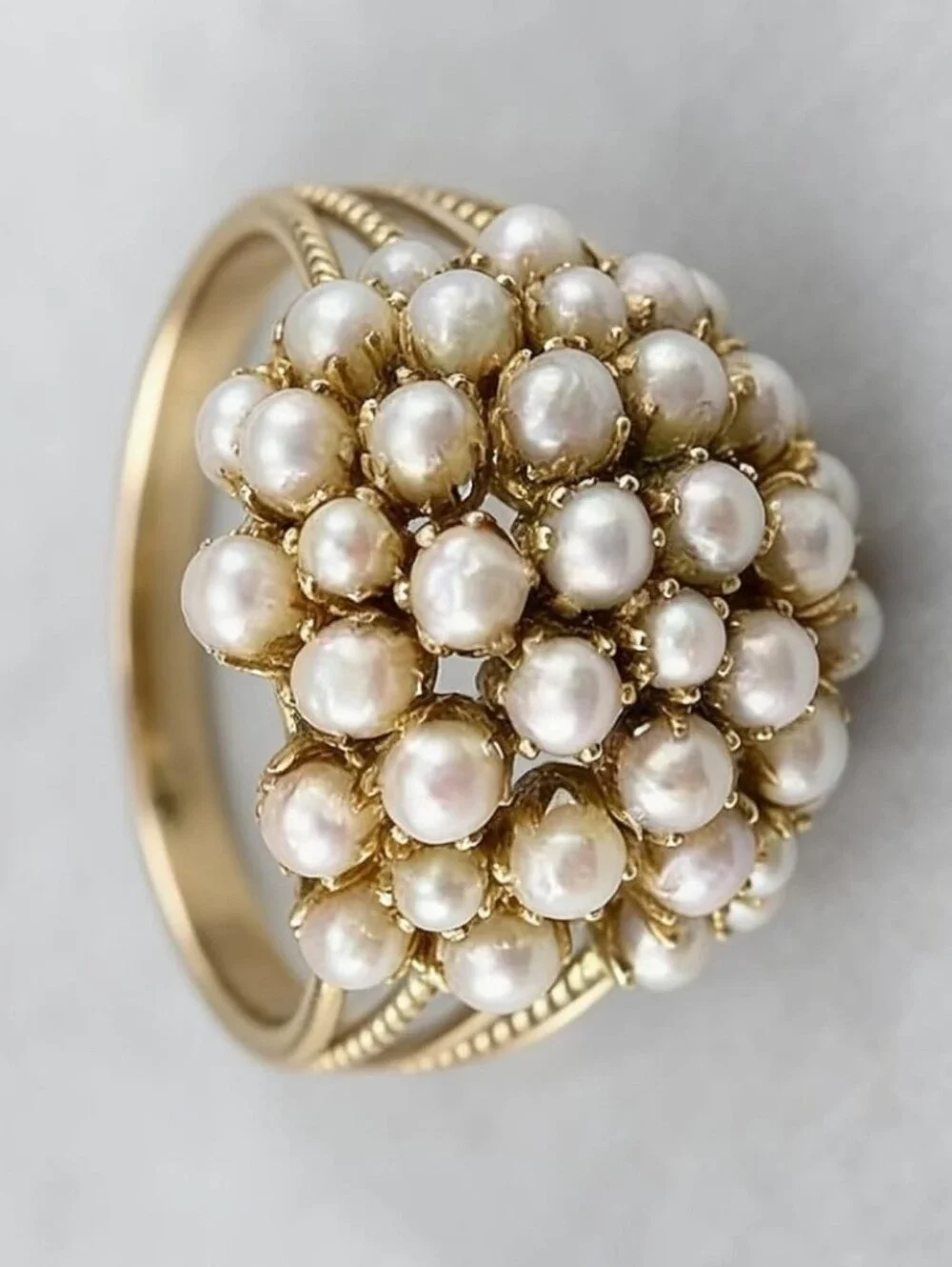 Cluster Pearl Statement Ring - White Pearls - Picture 15 of 16